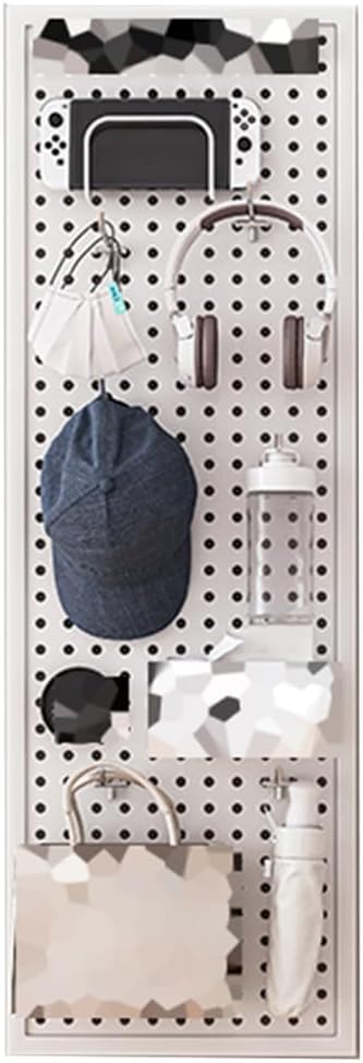 Générique Organiseur Mural Perforé Avec 10 Crochets – Support De Rangement Pour Outils En Métal Pour Atelier, Salle De Bricolage, Cuisine, Garage – Noir, 120 X 40 Cm