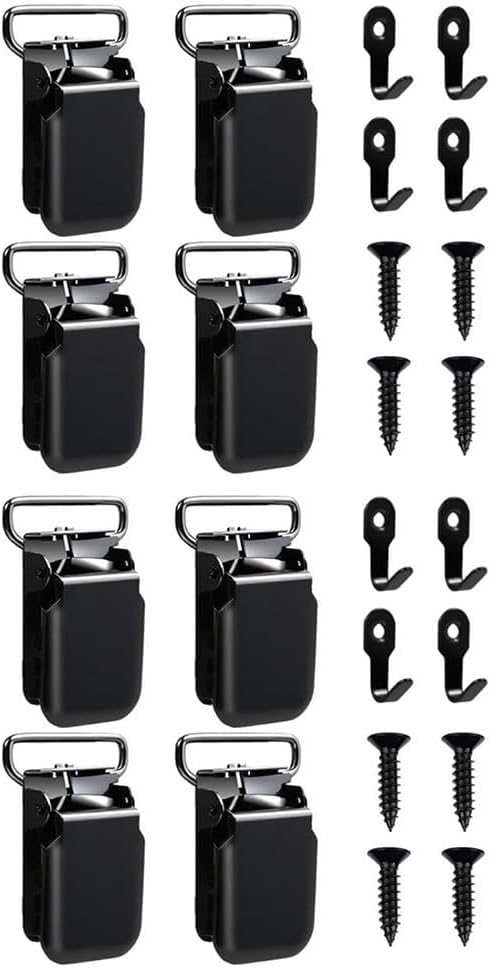 Lot De 4 Clips Muraux Résistants Pour Tapis, Tapisserie, Couettes Et Tapis De Voiture – Crochets De Suspension En Fer Et Plastique Avec Vis Pour L'organisation De La Maison Et Du Véhicule