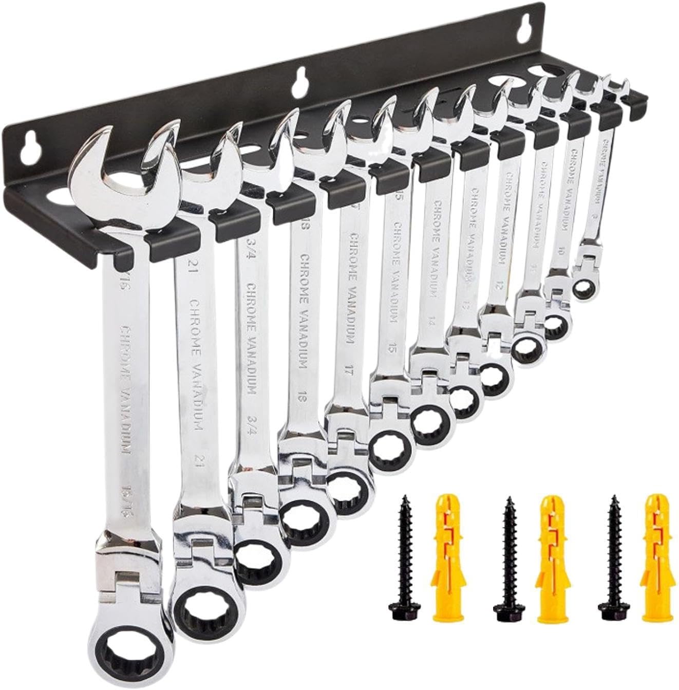 Générique Organisateur De Clés À Douille,Stockage D'Outils Grande Capacité,Organisateur Pour Clés Mixtes | Pour Tournevis Hexagonaux Cliquet Cutter Ciseaux Maison Garage Atelier Espace Travail Coin