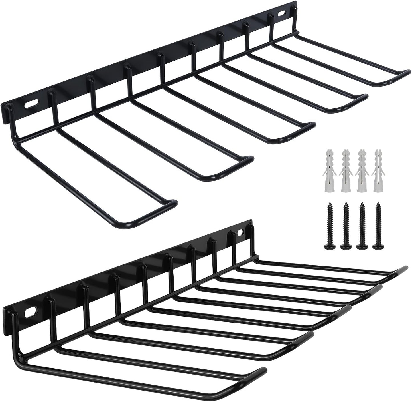WellMade Lot De 2 Supports Muraux Pour Outils électriques, Porte-perceuse, Support Mural En Acier Noir Pour Garage, Peut Contenir 4 Outils, Capacité De 36,3 Kg, Facile à Installer Avec Vis Et