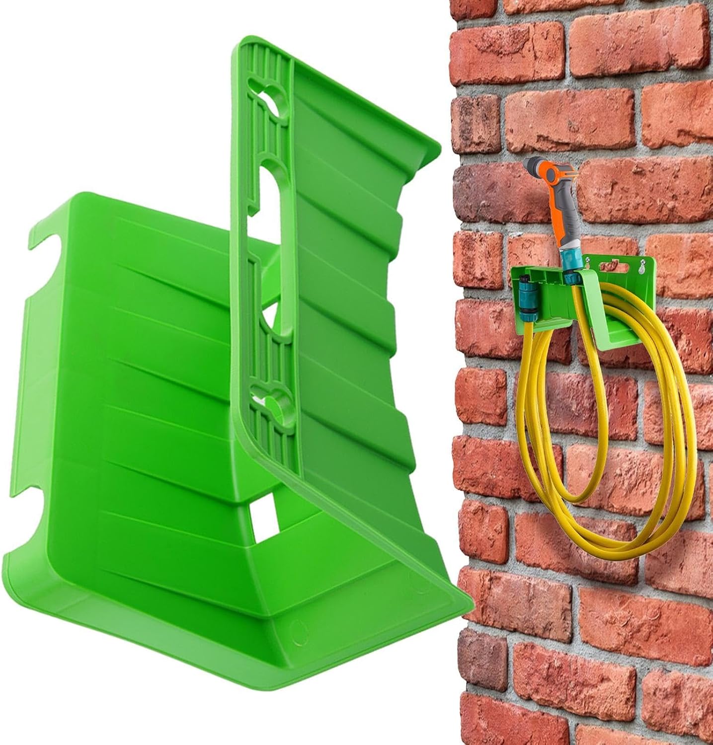 GENERIC Support De Tuyau En Métal, Support Mural Extérieur, Organisateur De Tuyaux Avec Maintien Ferme, Robinet Utilitaire Avec équilibre, Accessoire De Jardin, 22,5 X 16 X 14 Cm, Fixation Portable Pour Rail