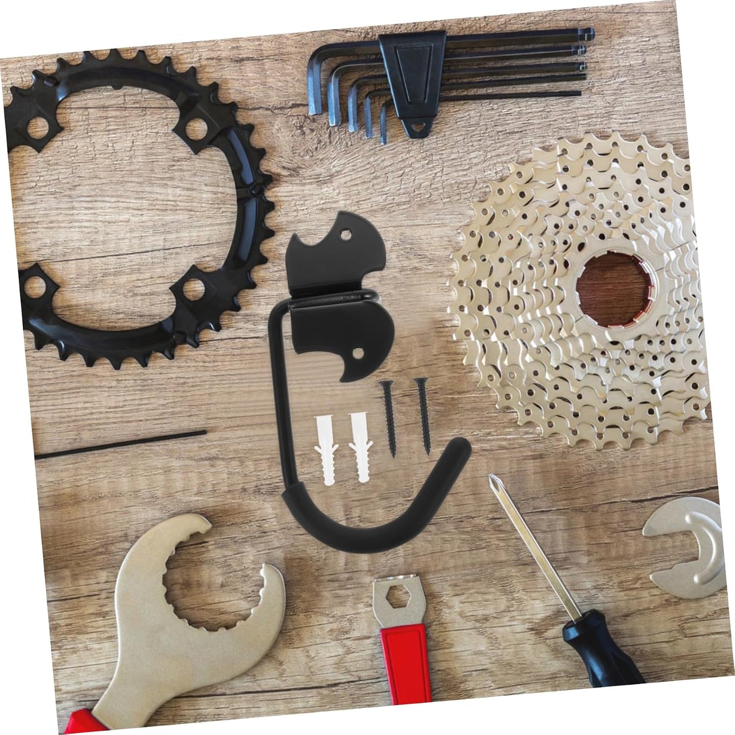 Jojofuny Lot De 2 Crochets Muraux Utilitaires Réglables à 90° En Acier Revêtement Caoutchouc Anti-rayure Pour Rangement Vélo Et Garage, Support Lourd Et Organisation Pratique