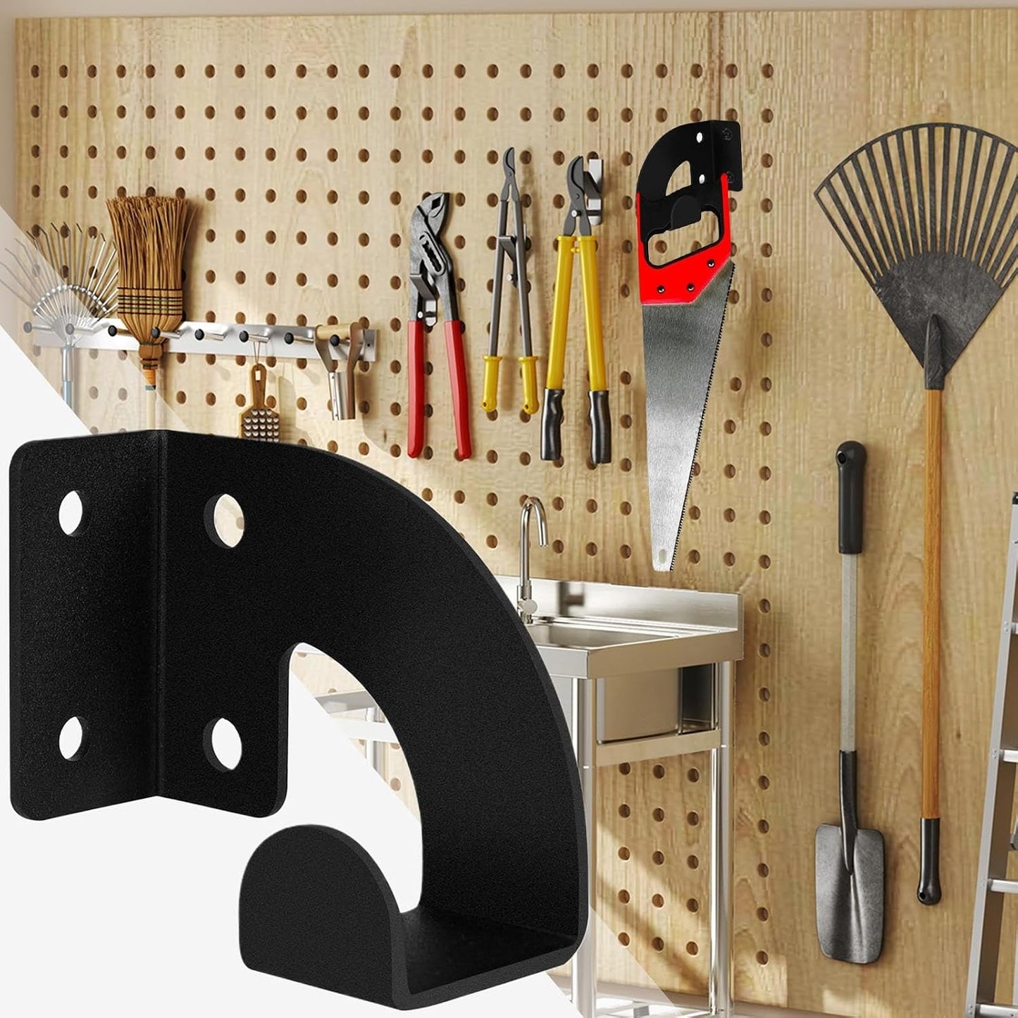 Support Mural En Métal Pour Tronçonneuse, Support De Rangement D'outils Robuste, Organiseur Sécurisé Pour équipement électrique, Idéal Pour Atelier, Garage, Outils De Jardin, Abri De Pelouse
