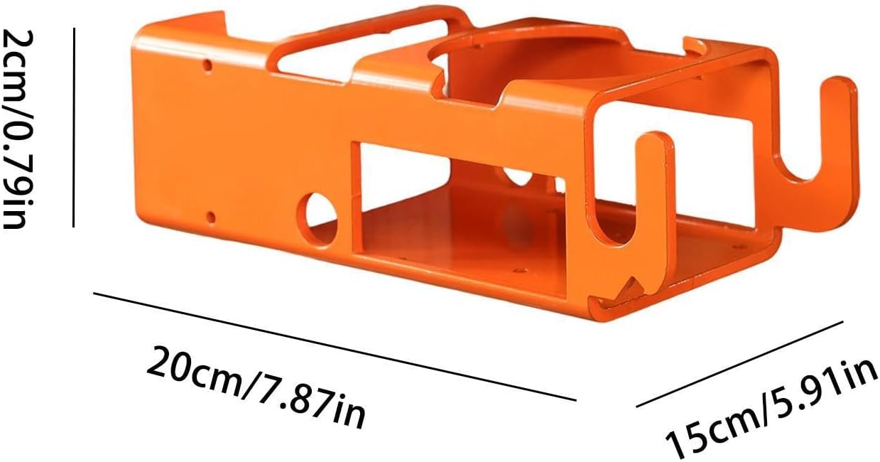  Jobsite Storage Rack, Heavy-Duty Bracket With Utility Hooks, Jobsite Organizer With Phone Slot, Garage Workshop Construction Site Storage Holder For Drinks Smartphone Water Bottle, Portable DurableOK