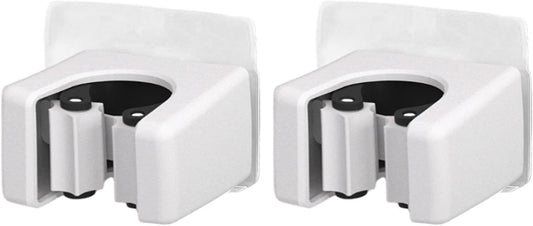 GENERIC Support Mural Pour Balai | 2 Pièces Adhésives – Support Mural Très Résistant Pour Pelle à Poussière, Aspirateur, Gadgets Pour Maison, Bureau, Dortoir, Camping-car, Cuisine, Salle De Bain
