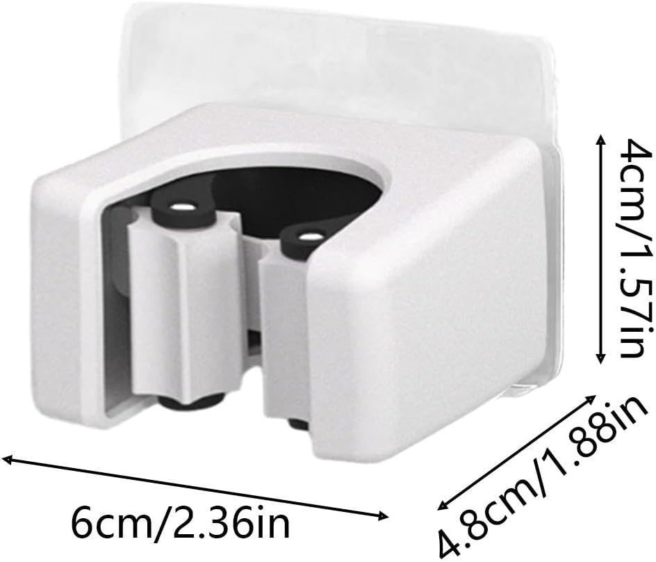 GENERIC Support De Balai Adhésif Robuste, Support De Balai Adhésif, 5,9 X 4,8 X 4,9 Cm, Support Portable Avec Forte Adhérence, Organiseur Robuste, Support Mural De Style Moderne Avec Construction, Accessoire