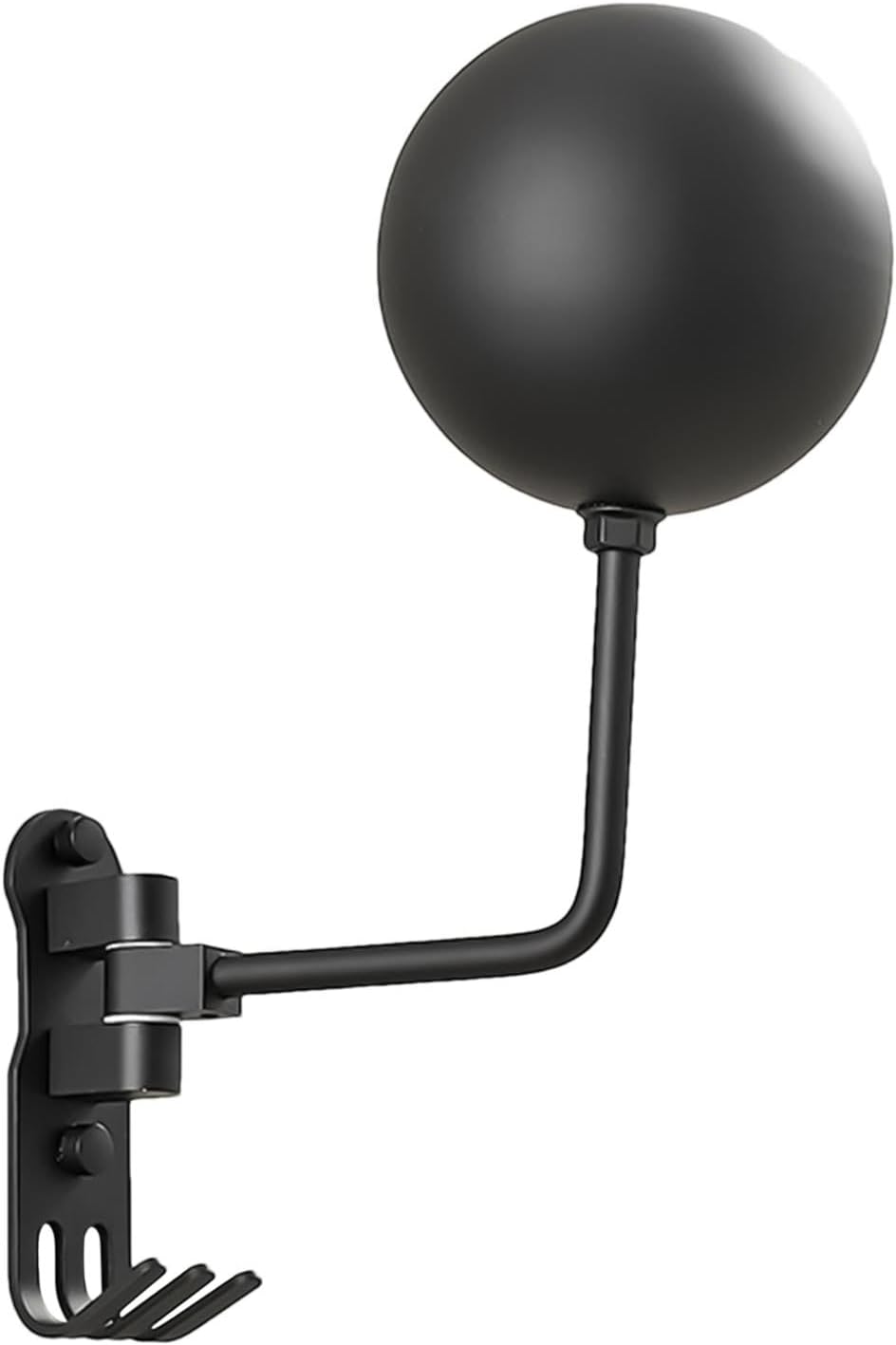  Support Mural Pour Casque De Moto, Support Pivotant à 180 Degrés Avec 3 Crochets Pour Garage, Entrée Ou Zone De Rangement, 35 Cm, 460 G, Noir, D'aluminium