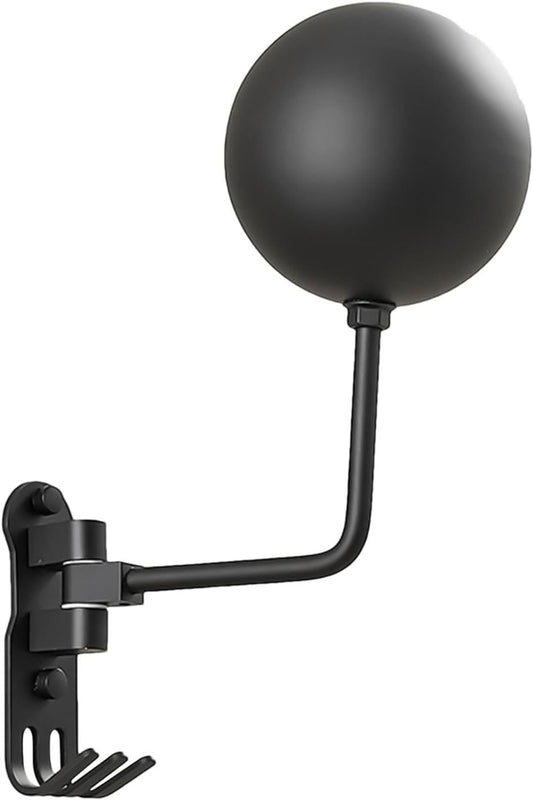  Support Mural Pour Casque De Moto, Support Pivotant à 180 Degrés Avec 3 Crochets Pour Garage, Entrée Ou Zone De Rangement, 35 Cm, 460 G, Noir, D'aluminium
