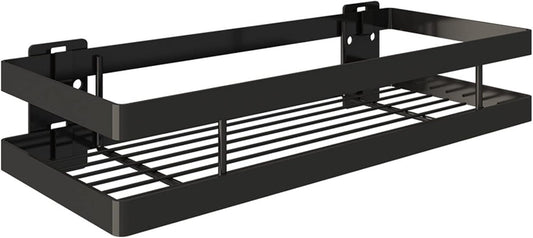  Espace De Salle De Bain Espace étagère Aluminium Noir Storage Porte-baignoire Tablette De Douche 20-50cm Cuisine Shampooing Toilette Shampooing Shampooing Sans Forage Étagères Flottantes Murales
