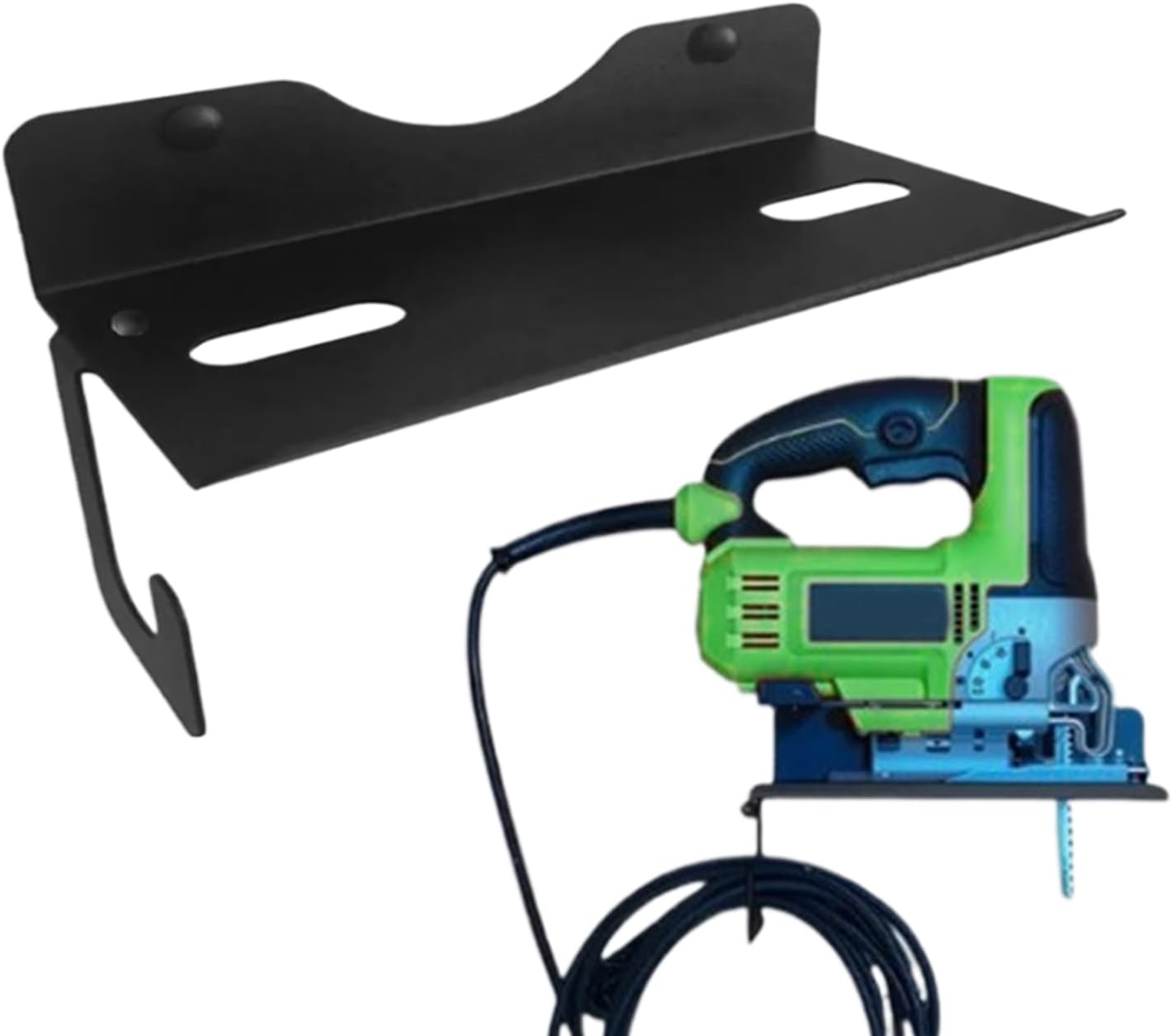  Générique Support Mural De Scie Sauteuse - Organiseur De Rangement En Métal Pour Outils Électriques - Rangement Pour Scie Sauteuse | Pour Abri Atelier Garage Maison Sous-sol Appartement Ferme