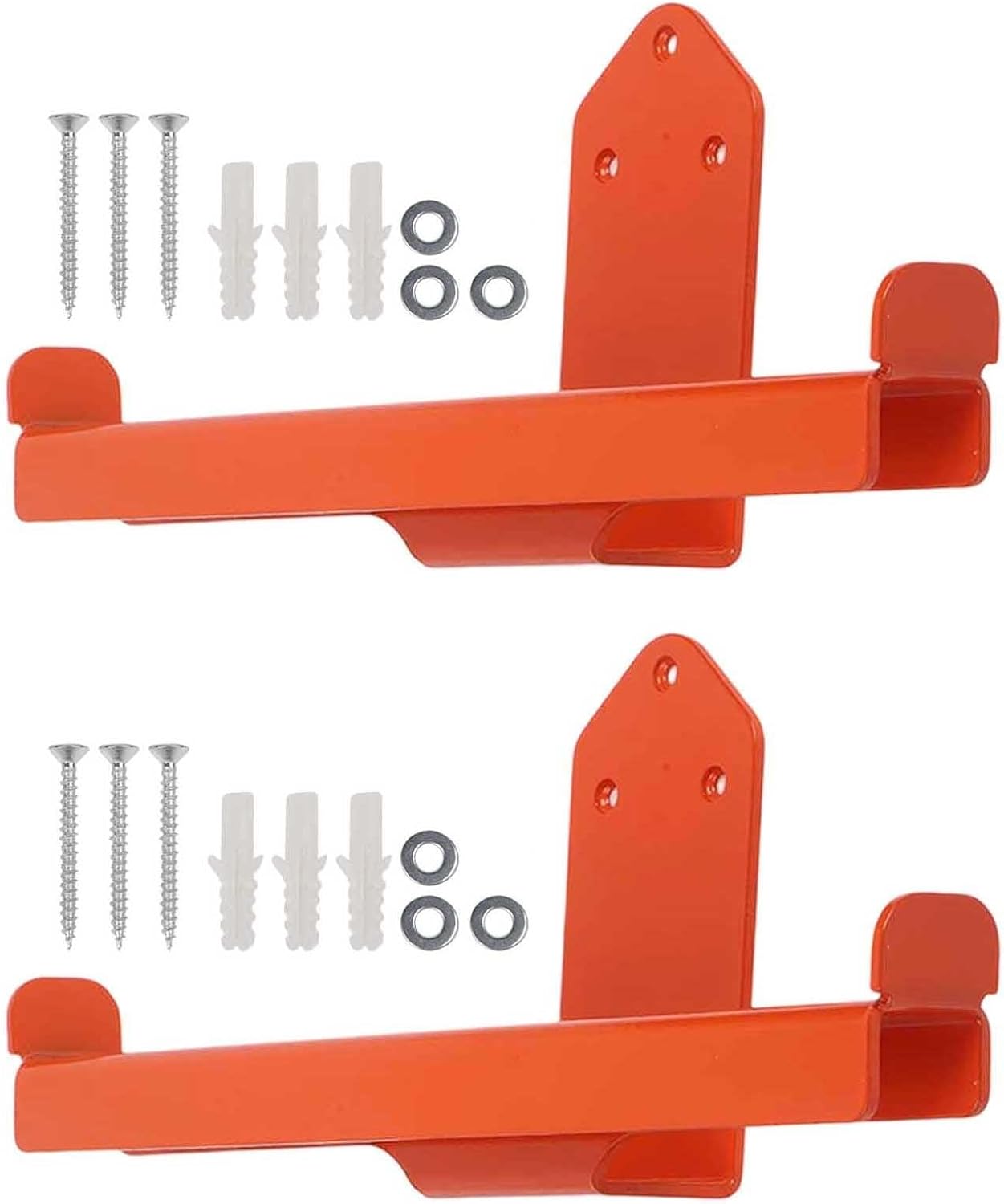  Lot De 2 Supports Muraux Pour Souffleur De Feuilles BG50 BG56 BG66 BG86 Avec Double Crochet Et Revêtement Orange Pour Pulvérisateur De Tronçonneuse