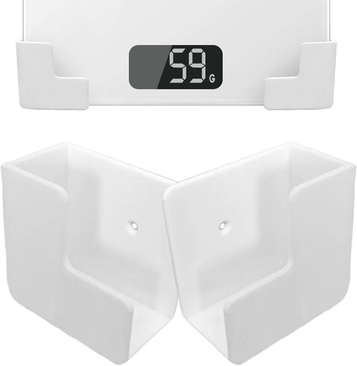  Support Compact Pour Salle De Bain, Support Mural Avec économie D'espace, Cadre En Acier Sans Perçage, Fixation Fonctionnelle De Rangement, Rangement De Chambre Pour Armoire, Salon