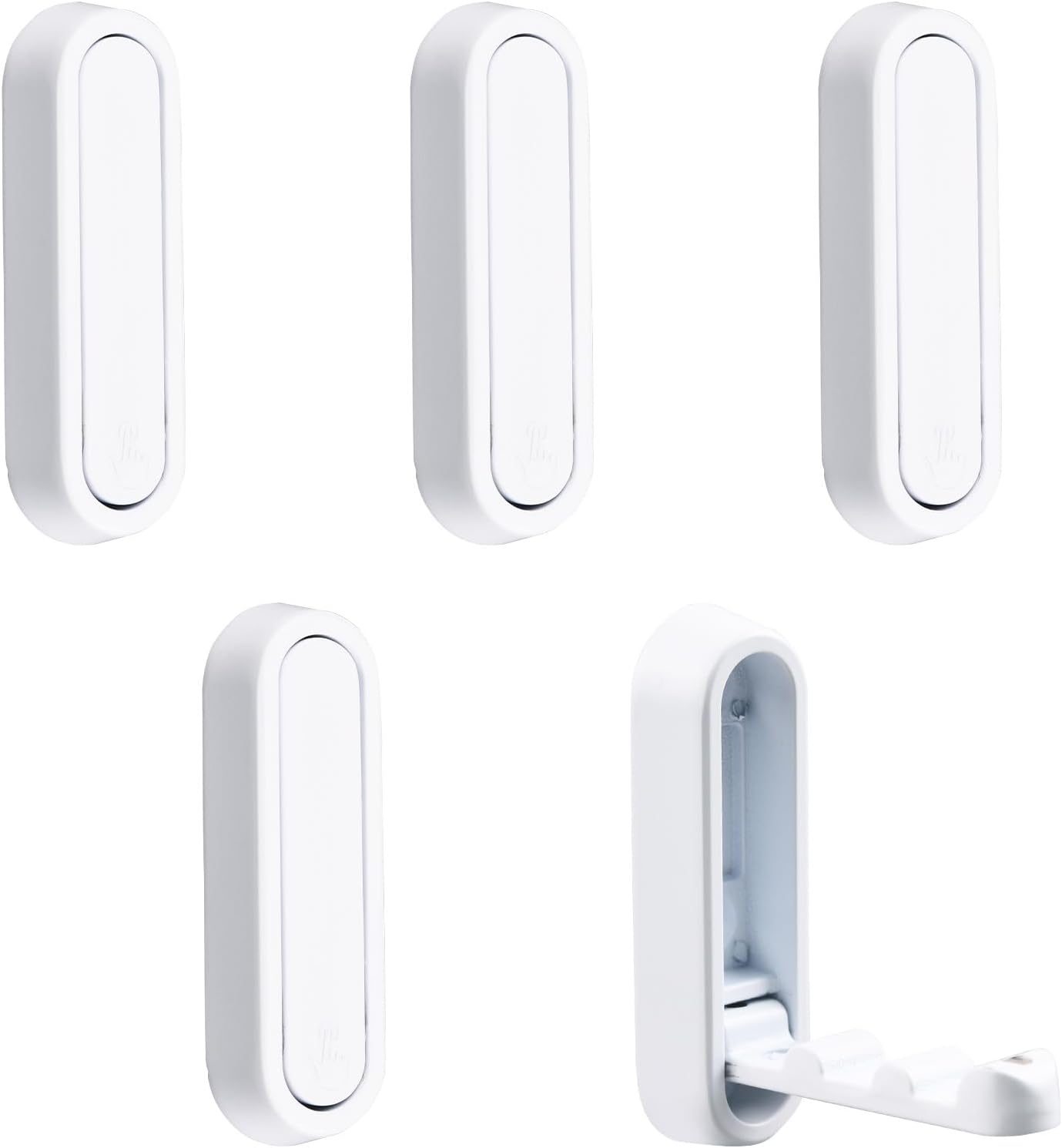  MOROBOR Lot De 5 Crochets Muraux Carrés Pliables Antidérapants Et Robustes En Alliage De Zinc Pour Suspendre Manteaux, Sacs, Sacs à Dos, Serviettes (cuivre Brossé)
