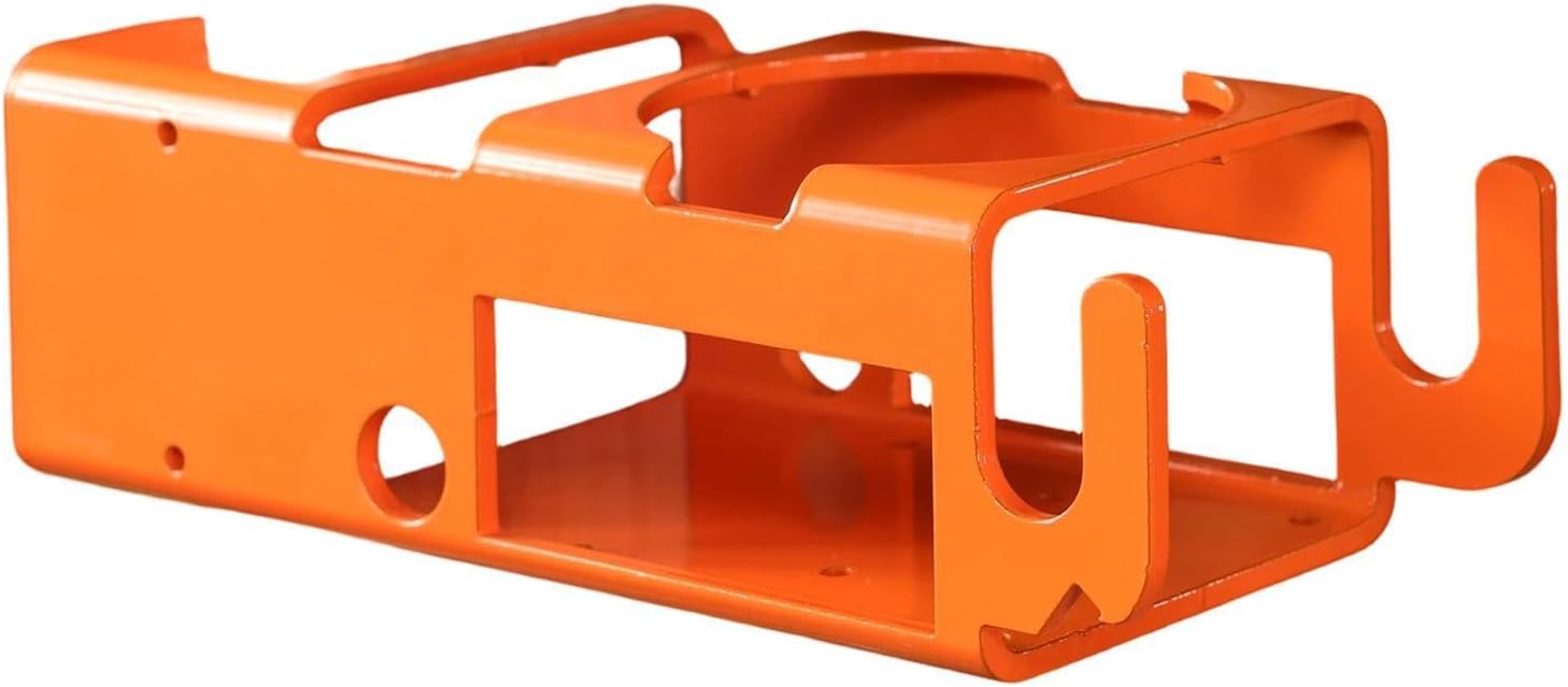  Jobsite Storage Rack, Heavy-Duty Bracket With Utility Hooks, Jobsite Organizer With Phone Slot, Garage Workshop Construction Site Storage Holder For Drinks Smartphone Water Bottle, Portable DurableOK