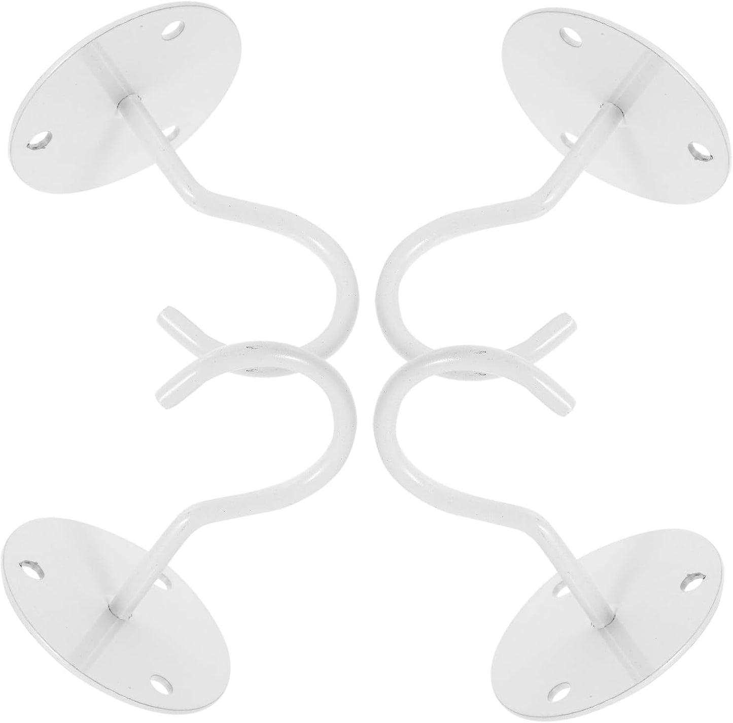  4pièces Muraux Fer Supports Décoratifs Pour Plantes Paniers Et Accessoires Fixation Simple Pour Balcon Jardin Et Intérieur Blanc