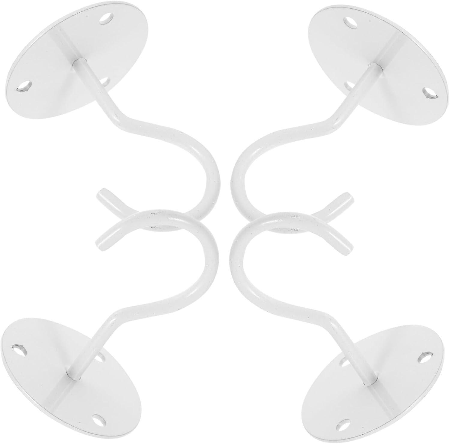  4pièces Muraux Fer Supports Décoratifs Pour Plantes Paniers Et Accessoires Fixation Simple Pour Balcon Jardin Et Intérieur Blanc