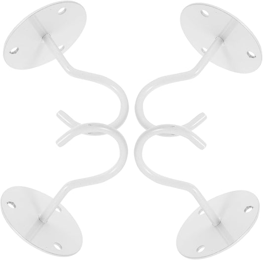  4pièces Muraux Fer Supports Décoratifs Pour Plantes Paniers Et Accessoires Fixation Simple Pour Balcon Jardin Et Intérieur Blanc