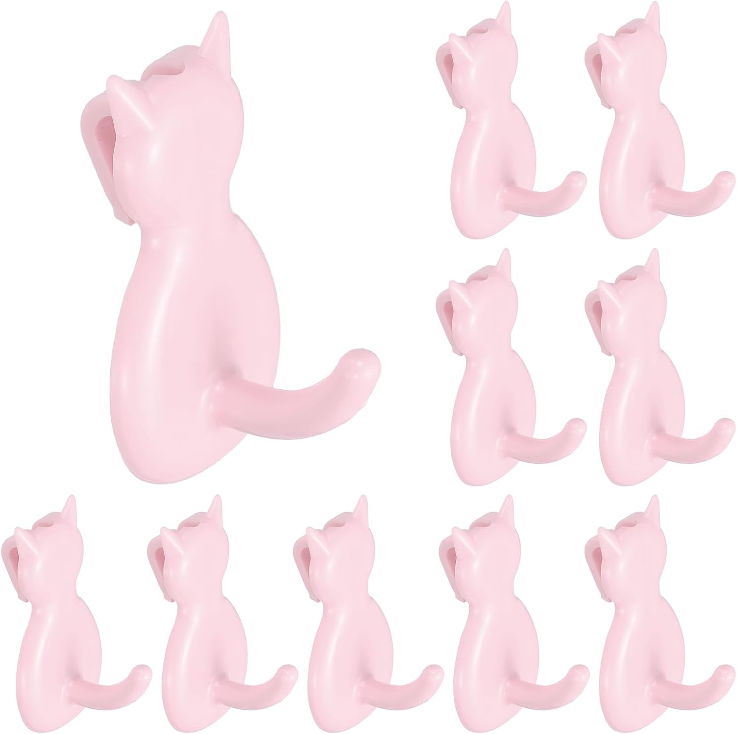  Sourcing Map Lot De 10 Crochets Muraux En Forme De Chat En Plastique Pour Garage, Magasin, Entrepôt, Magasin, Maison, 5,6 Cm, Rose Clair