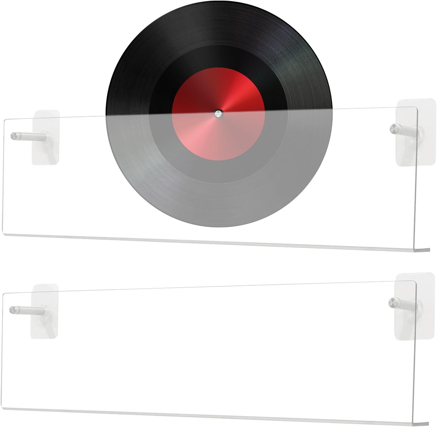 GENERIC Présentoir Mural En Acrylique Transparent Pour Disques, Sans Perforation, Pour Adolescents, Adultes, Amateurs De Musique, Collectionneurs, Salon, Appartement