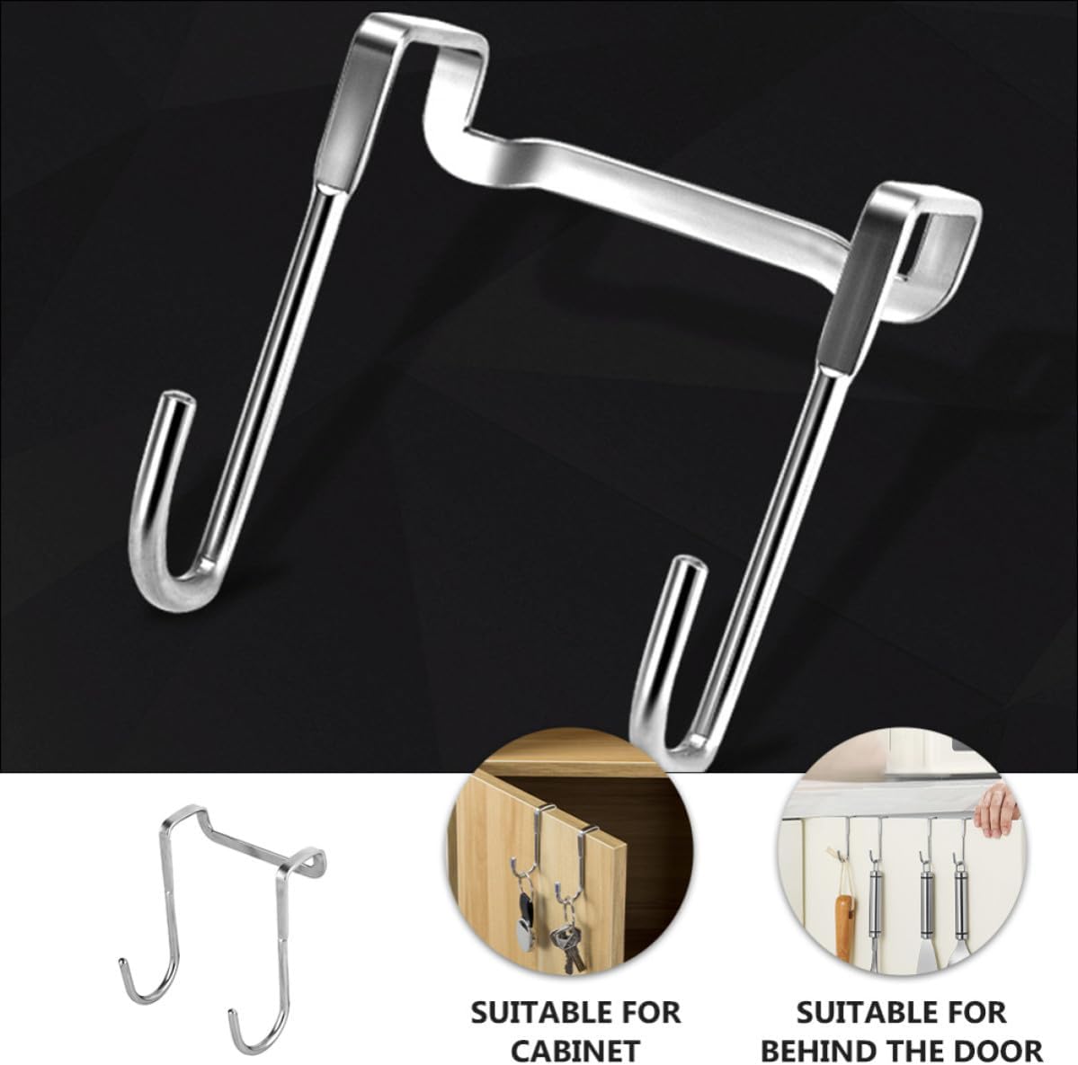  Angoily Double S De Rangement Sans Perçage En Acier Inoxydable 4pcs Forte Capacité De Charge, Pour Porte De Placard, Bureau Et Chambre
