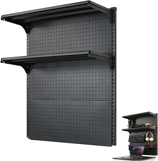 GENERIC Organiseur De Panneau Perforé En Métal – Solution De Rangement Polyvalente Pour Outils Et Bureau Pour Garage, Bureau Et Jeux Vidéo