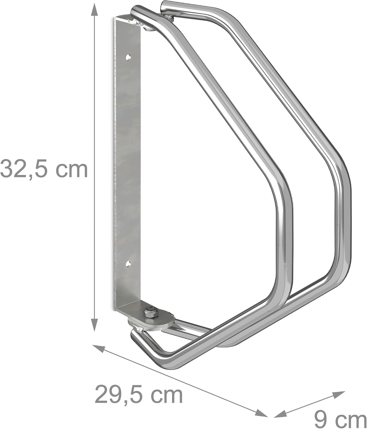  Relaxdays Support Mural Pour Vélo, Lot De 4, Acier Robuste, Râtelier Garage, Pivotant à 180°, Porte-vélo, Argenté
