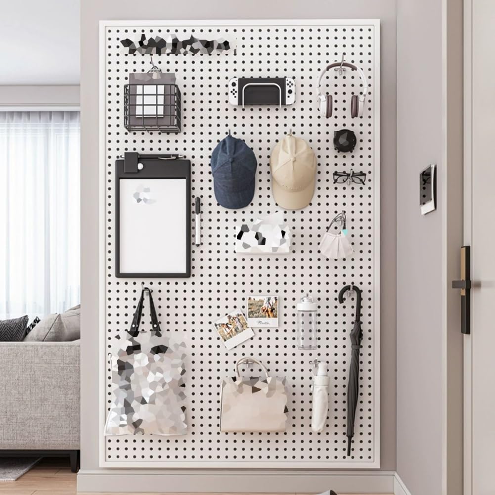  Générique Organiseur Mural Perforé Avec 10 Crochets – Support De Rangement Pour Outils En Métal Pour Atelier, Salle De Bricolage, Cuisine, Garage – Noir, 120 X 40 Cm