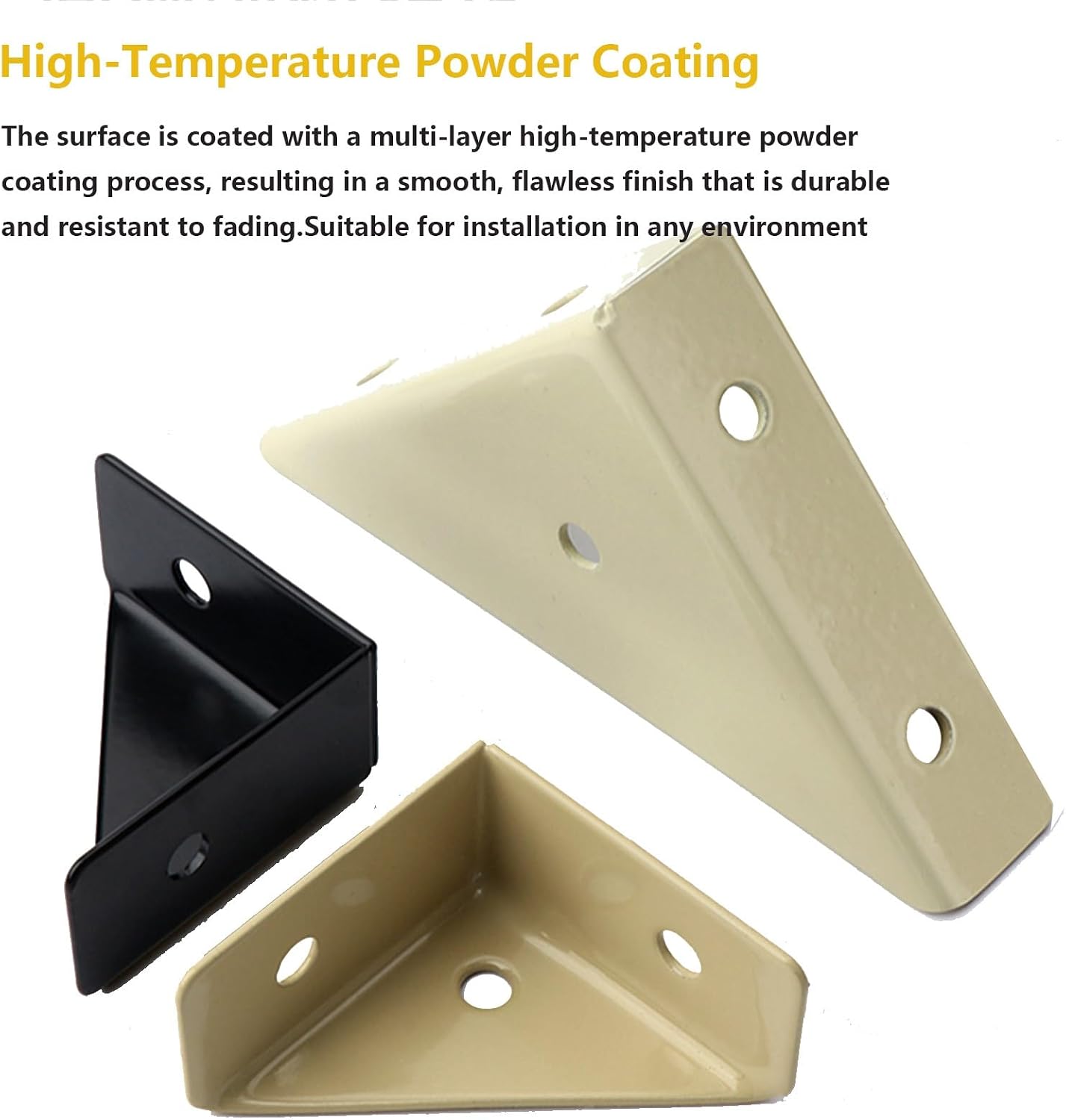  Lot 24 Supports D'étagère Triangulaires Robustes En Acier Laminé à Froid Pour Fixation Meubles Et De Bureaux(Black)