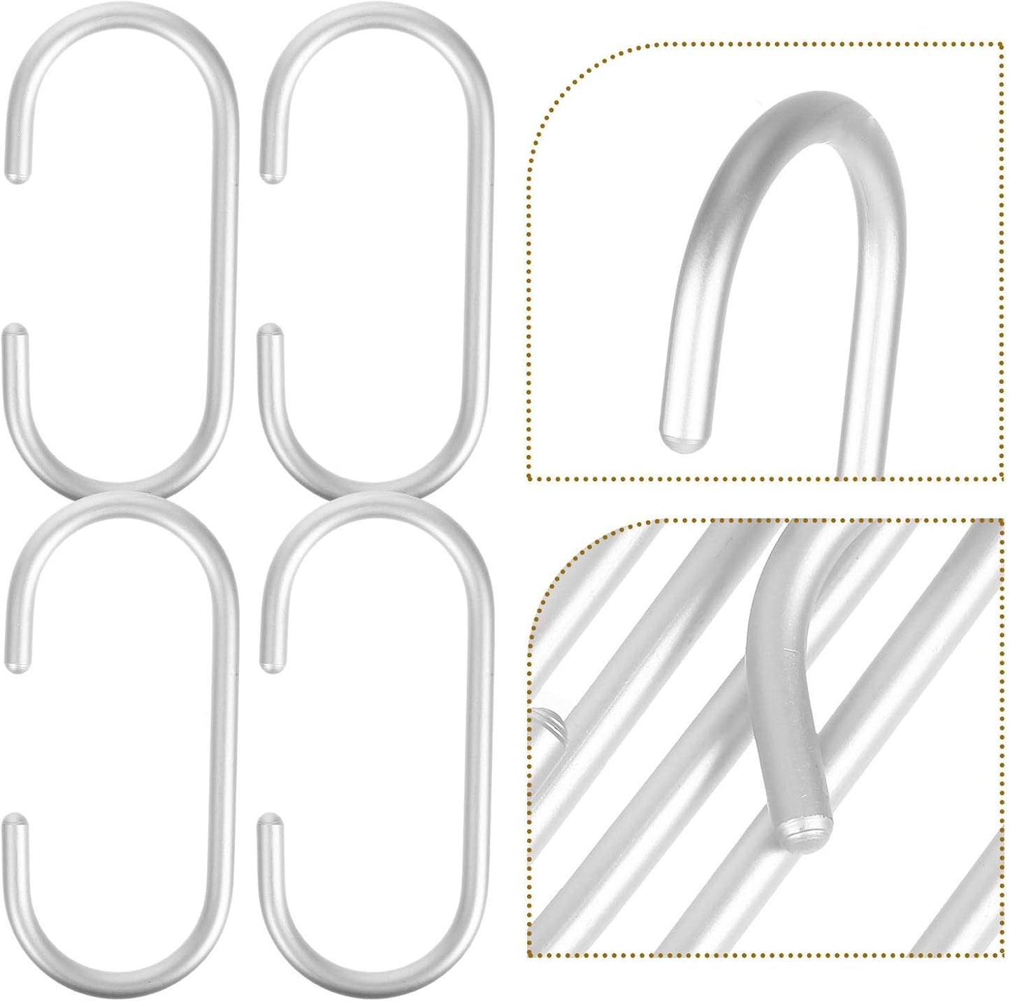  Housoutil Lot De 6 Crochets De C Petits, En Alliage D'aluminium Couleur Argenté Spatial, Crochets Métalliques Pour Suspendre Foulards, Paquet, Pantalons Placards, Rangement Multifonction