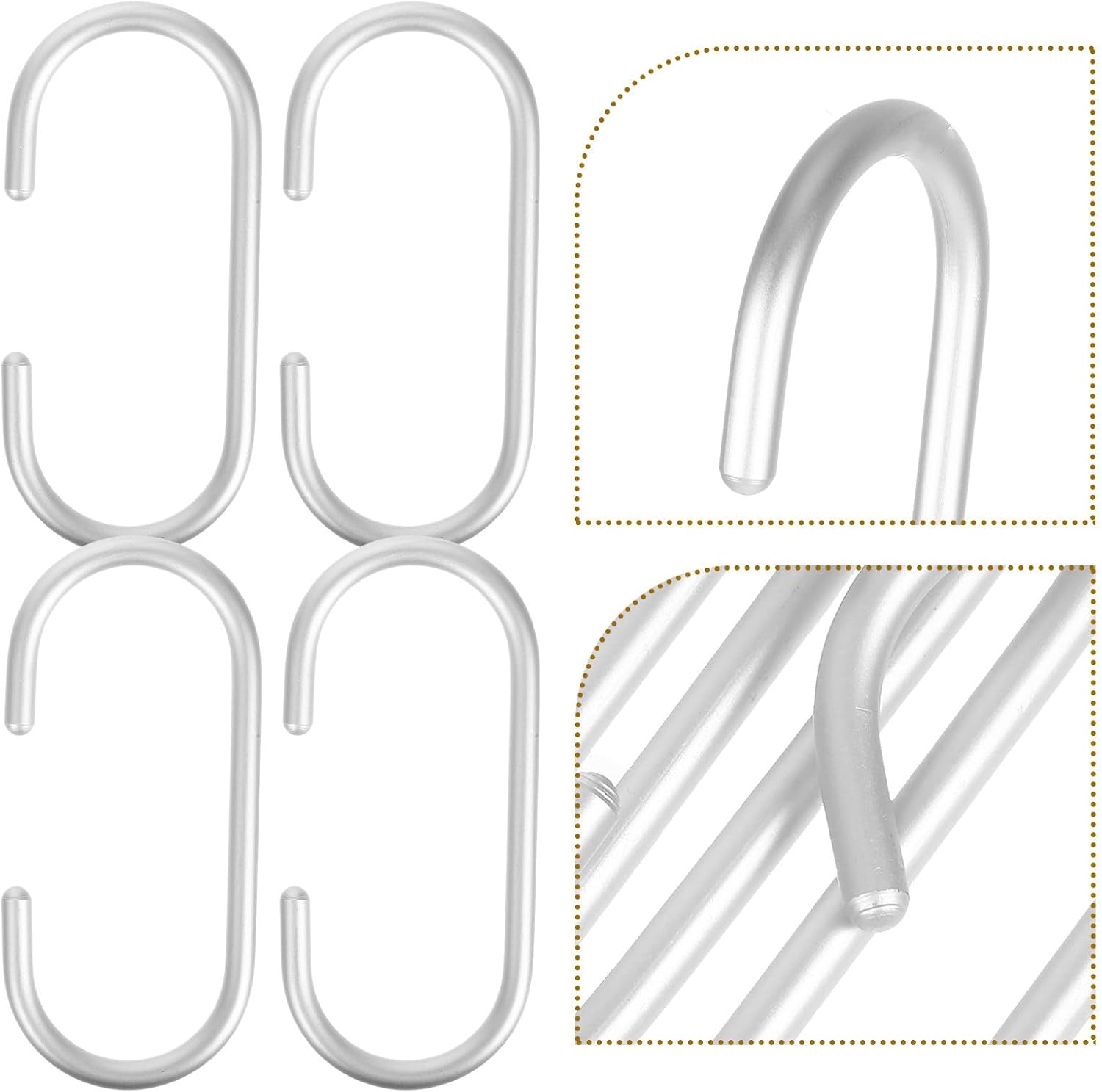  Housoutil Lot De 6 Crochets De C Petits, En Alliage D'aluminium Couleur Argenté Spatial, Crochets Métalliques Pour Suspendre Foulards, Paquet, Pantalons Placards, Rangement Multifonction