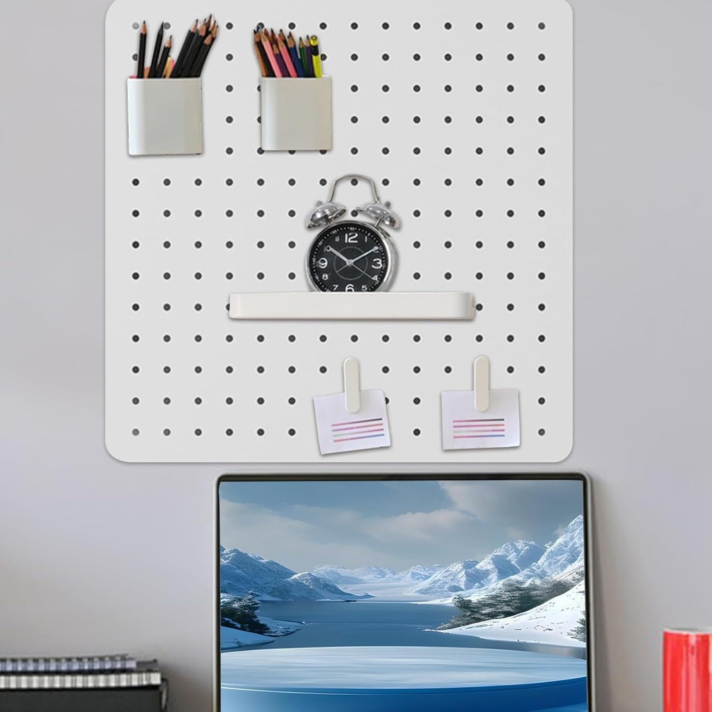  Générique Panneau Perforé Organisateur Mural | Organisateur Mural De Bureau,Panneaux Multifonctions Pour Outils Fournitures Décorations Affichage Cuisine Chambre