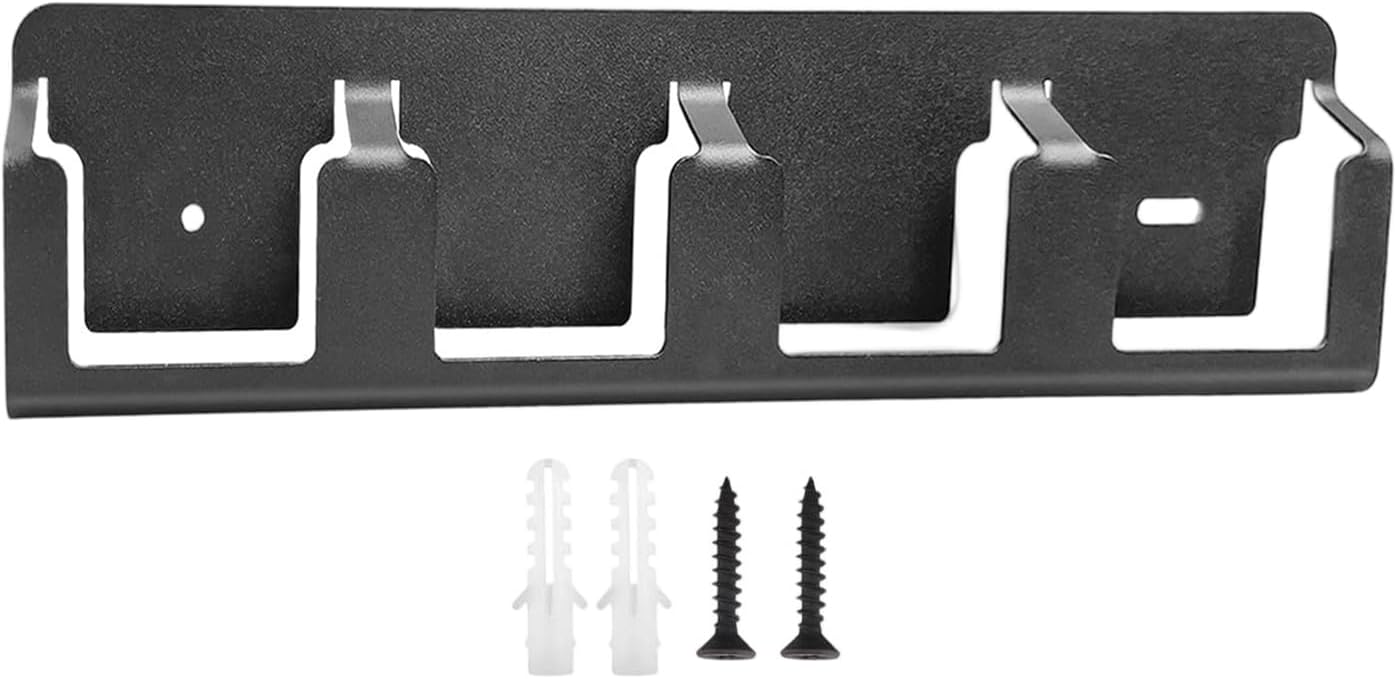 GENERIC Support Mural Pour Organiseur De Piles – 4 Emplacements De Rangement En Acier Massif Pour Une Organisation De La Batterie, Construction Robuste Avec Installation Facile, Accessoires D'outils