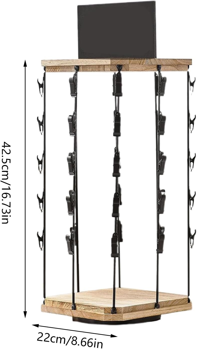  Présentoir à Chips | Organisateur De Snacks Avec Porte-Chips | Support Tournant 360° Avec Tableau D'Affichage, Base En Bois Organisateur De Stockage Alimentaire Pour Bonbons Et Maison Magasin
