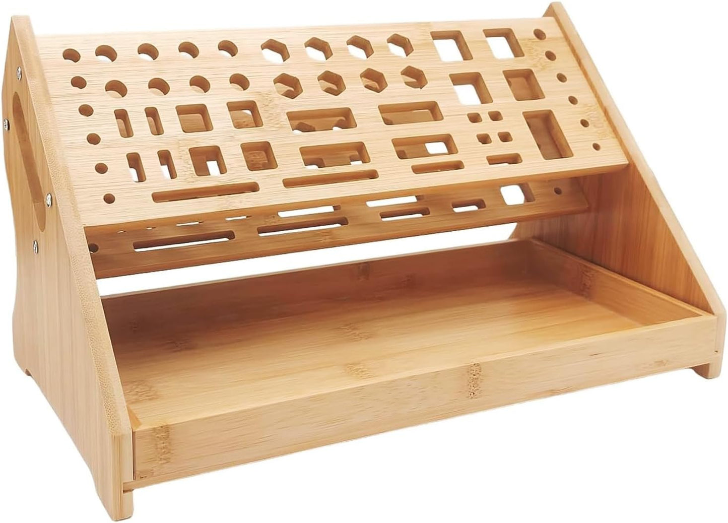  Porte-Tournevis | Support De Rangement En Bois À 53 Trous Avec Plateau,Organisateur D'Outils Manuels,Pour Loisirs Bricolage Réparation Établi Bureau Garage Pegboard Espaces De Travail Intérieurs