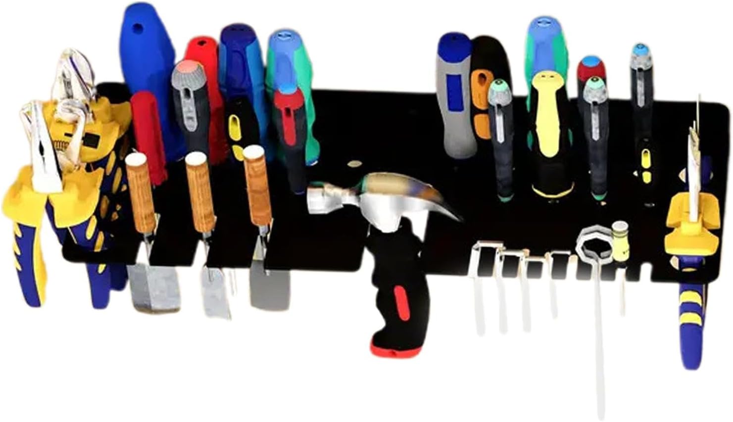  Générique Metal Tool Organizer, Pliers Holder Rack, Mounted Tool Organizer, Heavy Duty Tool Rack, Multifunctional Wall-Mounted Tools Racks For Screwdriver, Pliers, Hammers, And Spatula