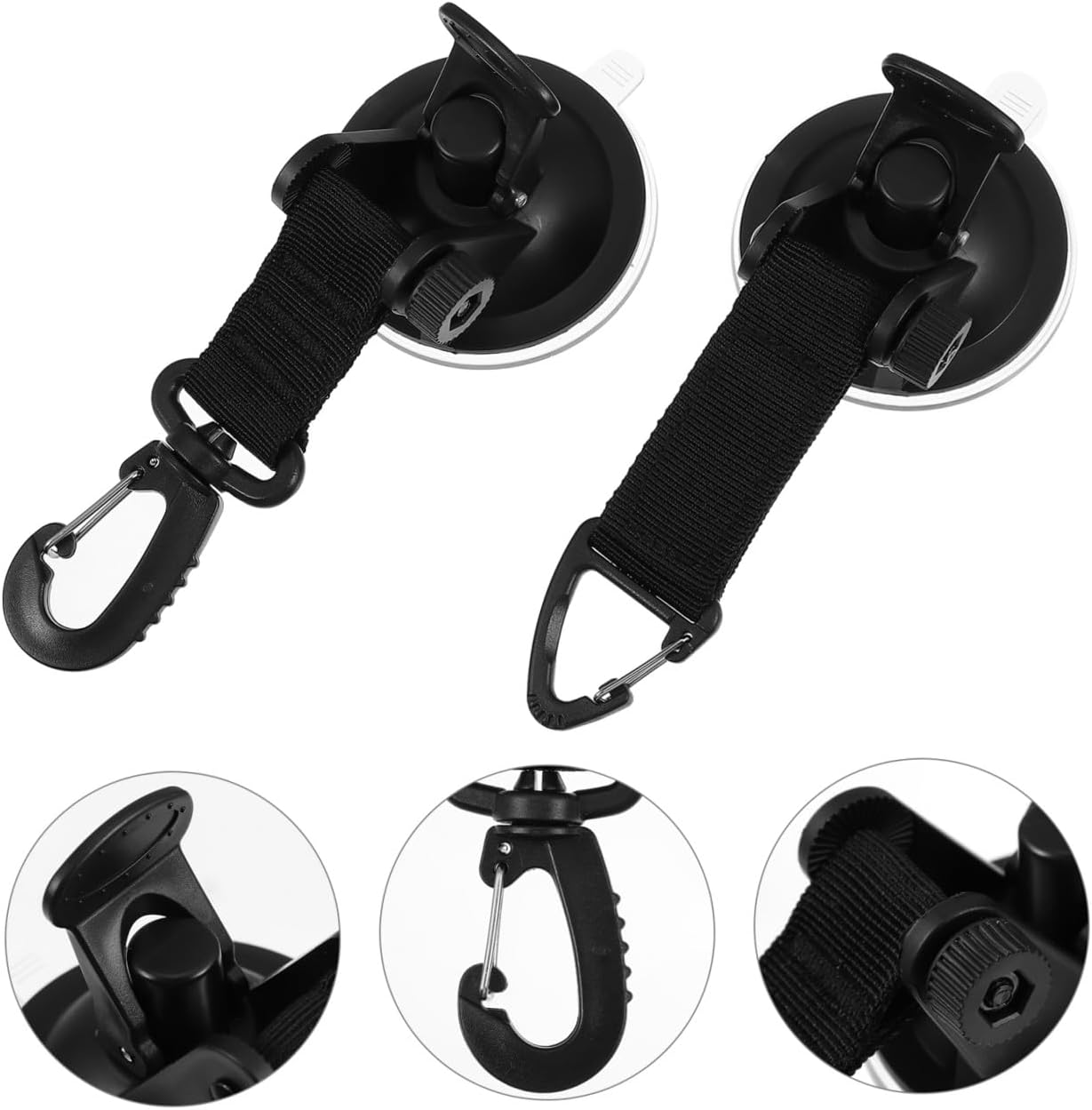  Gatuida Crochets à Ventouse Noir 2pcs Fixation Par Crochet Haute Résistance Et Légers En Abs Et Nylon Pour Activités De Plein Air Et Voyage