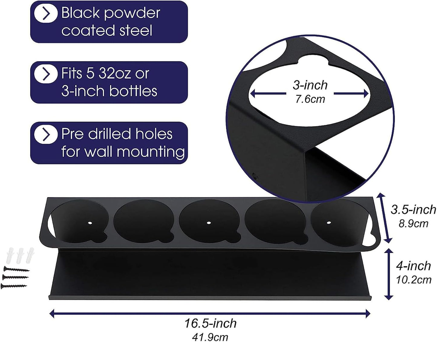 GENERIC Support Mural Adhésif Pour Tube De Graisse, 41,9 X 8,9 X 10,2 Cm, Support De Rangement Multicouche, Compartiment De Rangement Compact Pour Garage, Maison, Banc à Outils