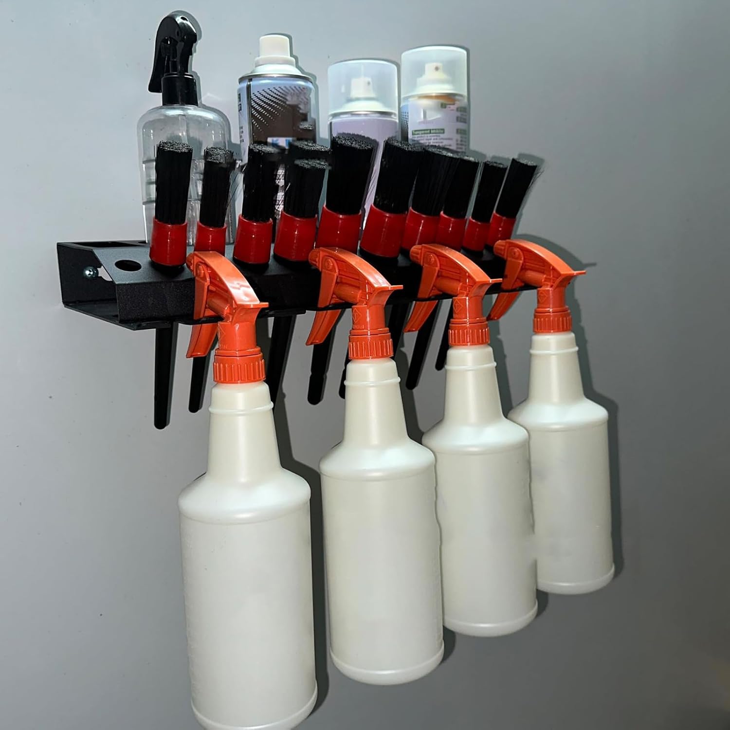  Support Mural Pour Flacons Pulvérisateurs, étagère De Rangement Pour Détails Automobiles, Support Pour Outils De Nettoyage, Brosse Et Accessoires, Unité D'affichage Multi-emplacements, Pour