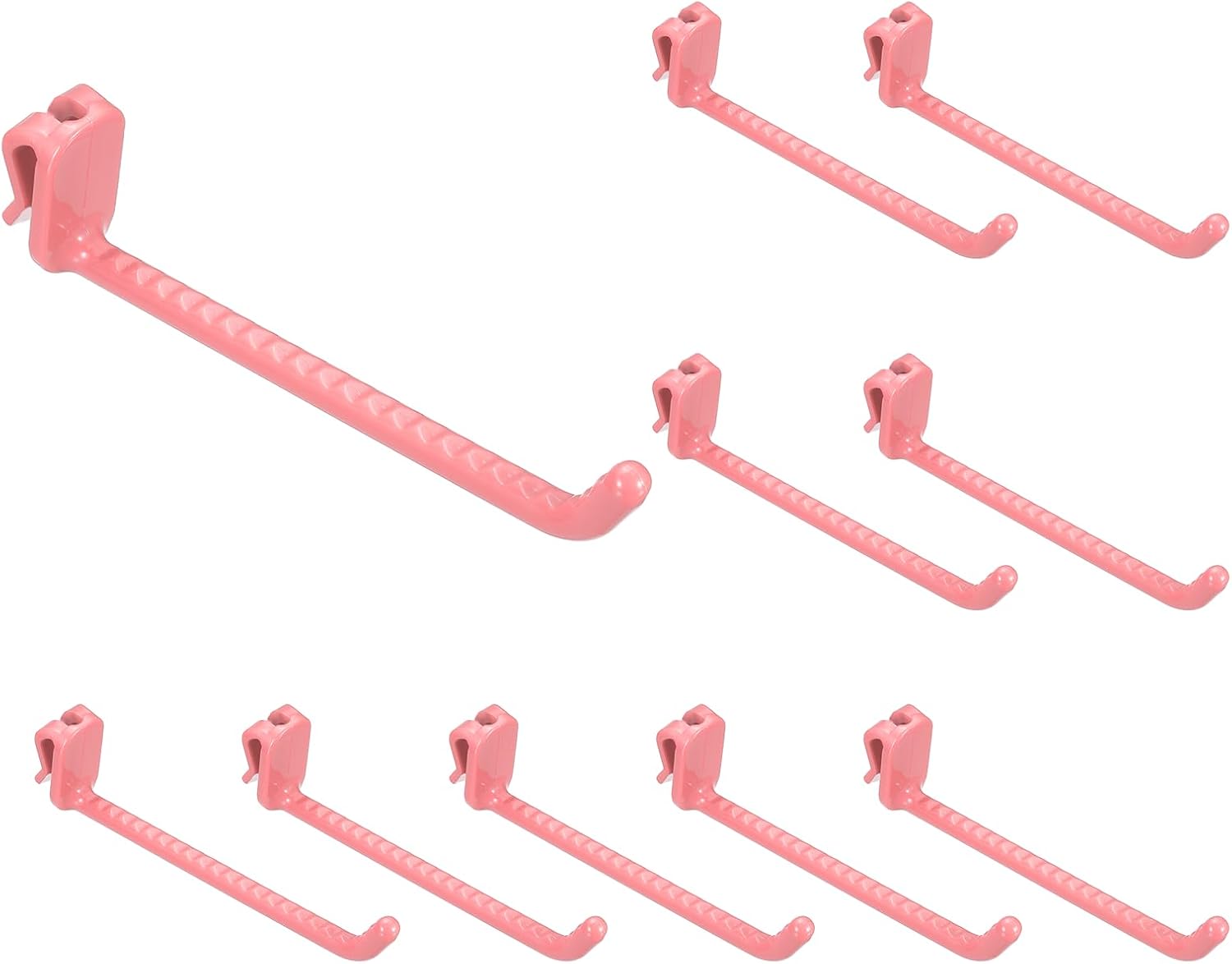 Sourcing Map Lot De 10 Crochets Muraux En Plastique Pour Panneau Mural De 12 Cm, Crochets D'étagère Pour Garage, Magasin, Entrepôt, Magasin, Maison, Rose