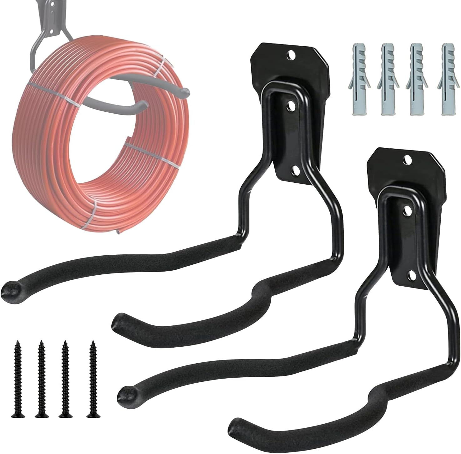 GENERIC Cintre à Outils électriques De Jardin, Noir, Antirouille, En Acier, Multi-usage, Peu Encombrant, Support Pour Garage, Jardin, Atelier, Abri De Jardin, Rangement, Crochets Muraux