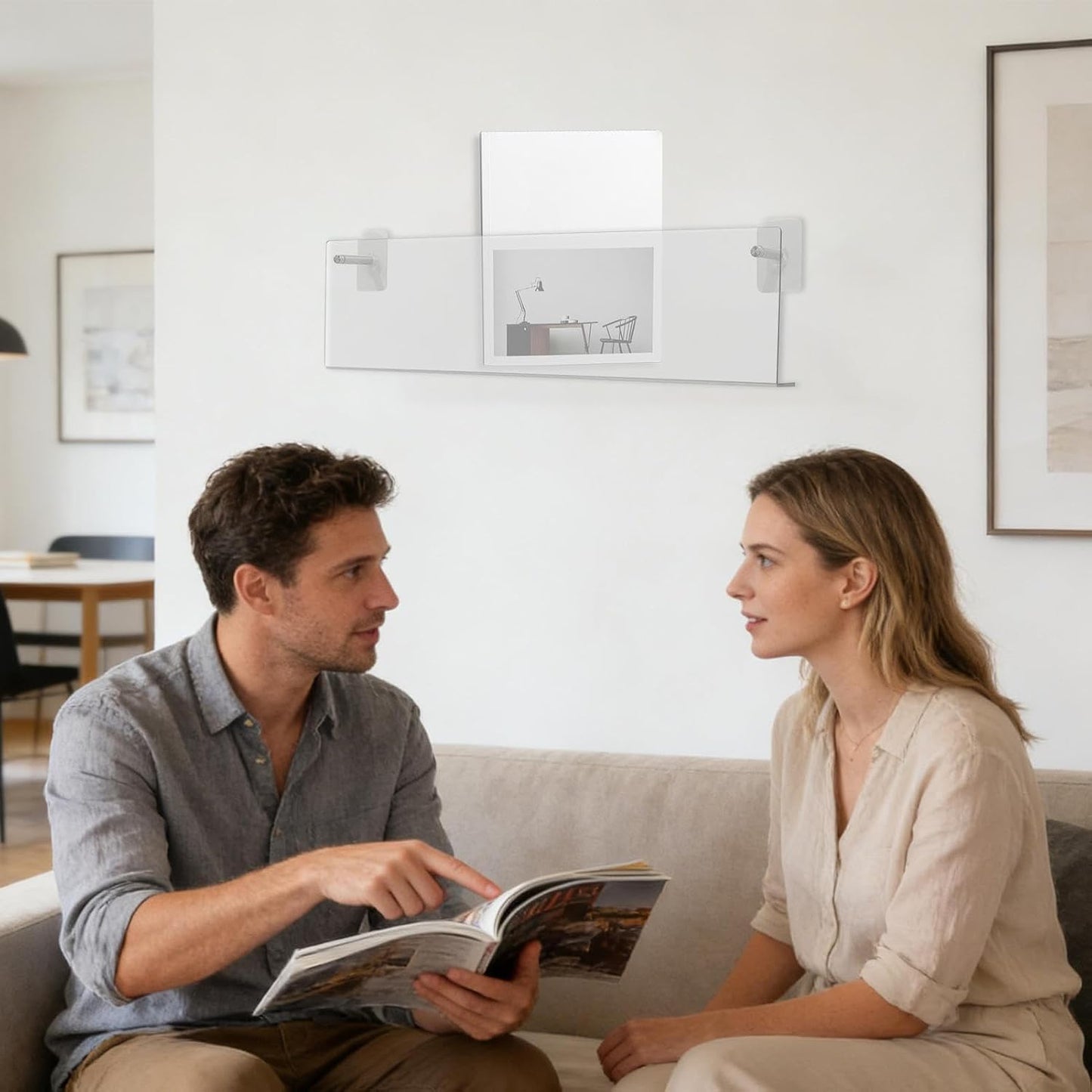 GENERIC Support Mural En Acrylique Transparent | Plateau De Rangement Sans Perçage Pour Les Amateurs De Musique, Les Collectionneurs, Le Salon, La Chambre à Coucher, Le Cinéma Maison, Le Carnet De Notes