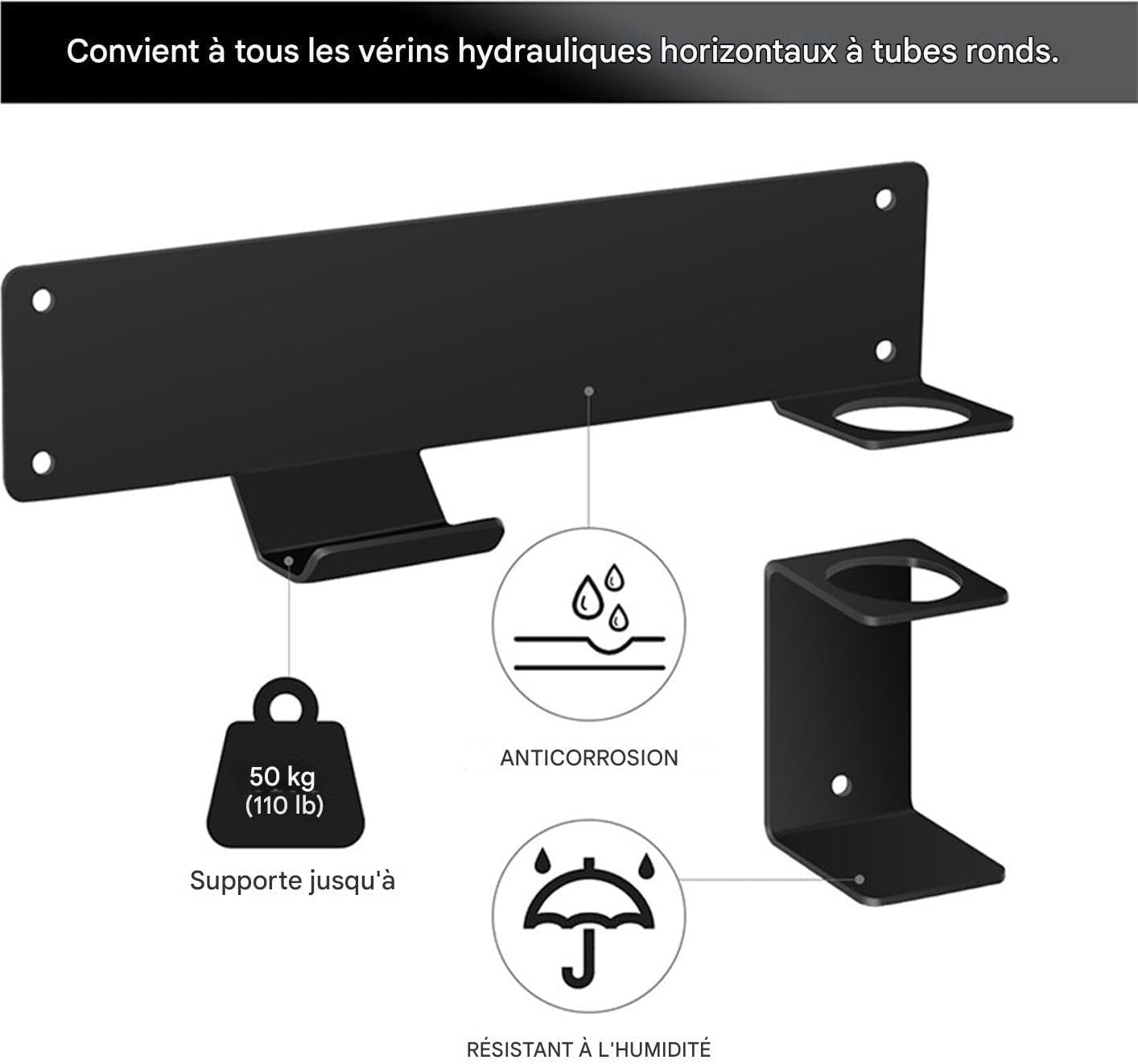  Générique Support Mural Pour Chèvres Mécaniques, Organisateur De Rack Pour Cric De Sol Et Support Monté Au Mur, Accessoire Remorque Pour Garage Atelier Ferme Abri