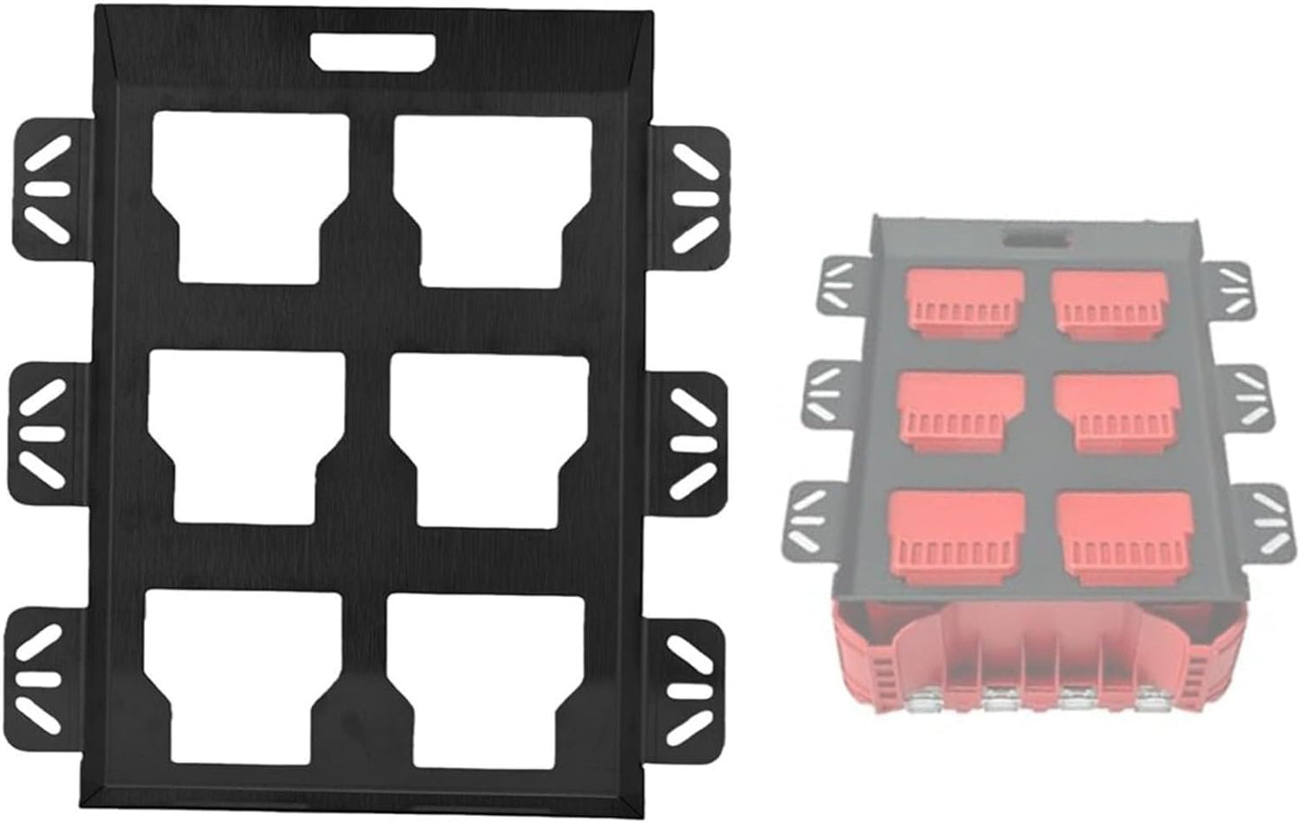  Plaque De Montage Pour Système De Rangement D'outils, Support Mural En Acier Inoxydable Avec Capacité De 22,7 Kg, Kit De Matériel Rouge, Noir, Argent Pour Camion, Van, Atelier (argent)