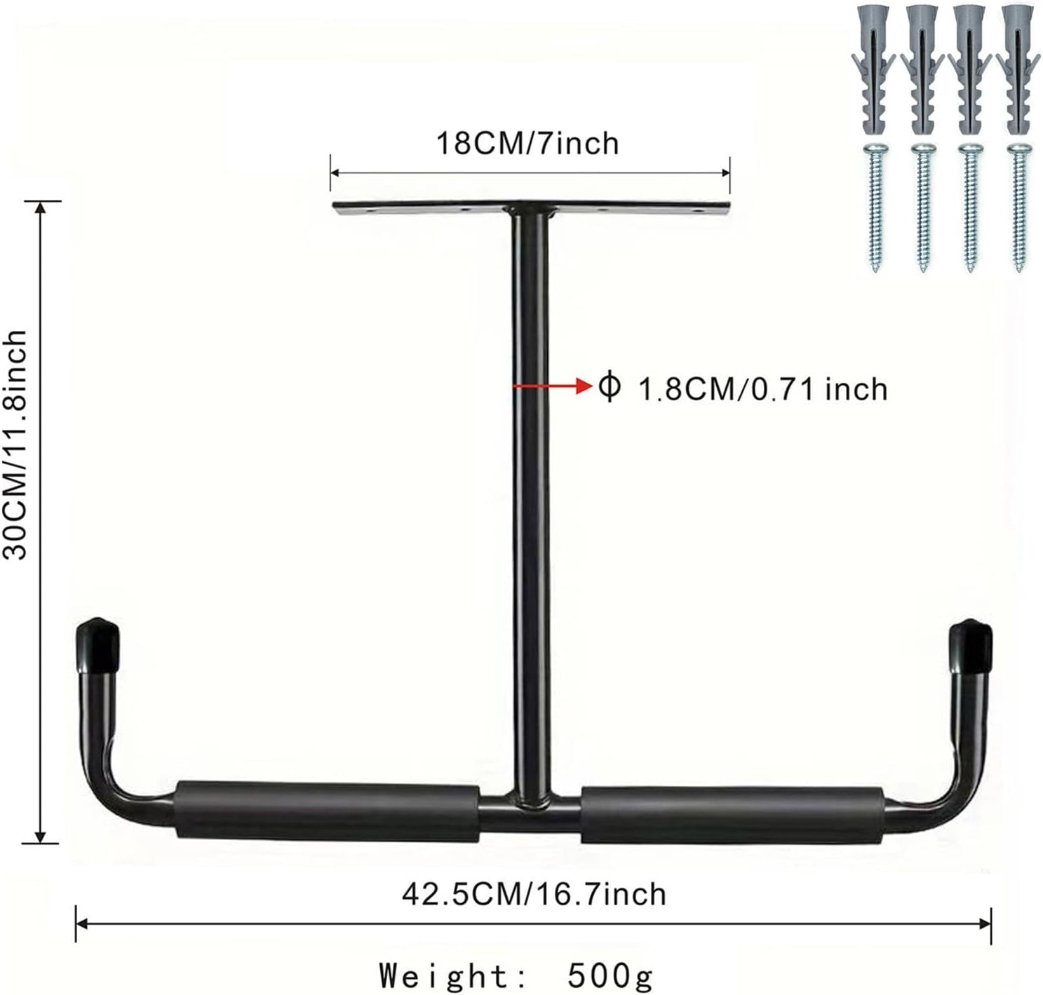  Racks De Rangement Pour Plafond De Garage,2 Supports En T En Métal Robuste | Crochets Suspendus Pour Garage | Pour Échelle, Bois, Équipements Sportifs, Pelles, Cannes À Pêche, Skis, Cave, Abri De