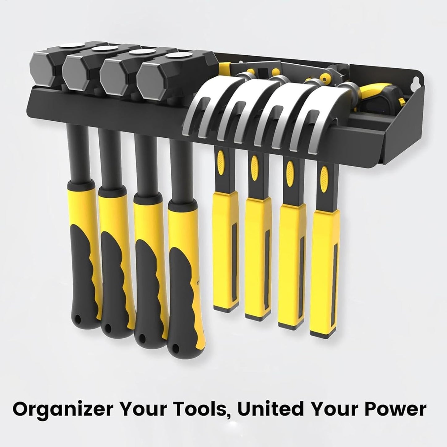 GENERIC Support De Rangement Pour Outils, Support Mural Pour Marteau - Rangement D'outils Peu Encombrant - Organisateur D'outils D'atelier - Meilleur Support Mural Pour Petits Ateliers - 14,6 X 12,5 X 7 Cm