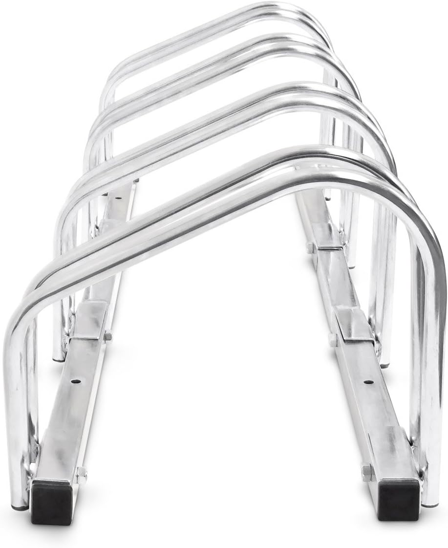  Relaxdays Râtelier 4 Vélos Système Range-vélo Support Pour Vélos HxlxP: 26 X 100 X 32 Cm VTT Bicyclette Acier Fixation Au Sol Ou Au Mur Intérieur Extérieur