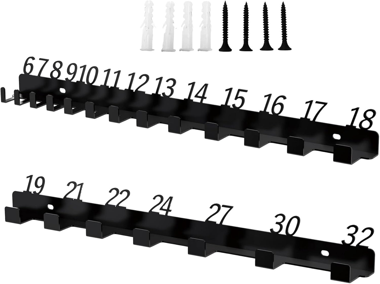  Générique Porte-Clés Pour Clés À Molette - Organisateur Mural Pour Clés À Molette,Crochets Muraux Pour Le Garage Et L Atelier | Pour Abri, Camion, Fourgon, Jardin, Magasin, Mécanicien, Cour E