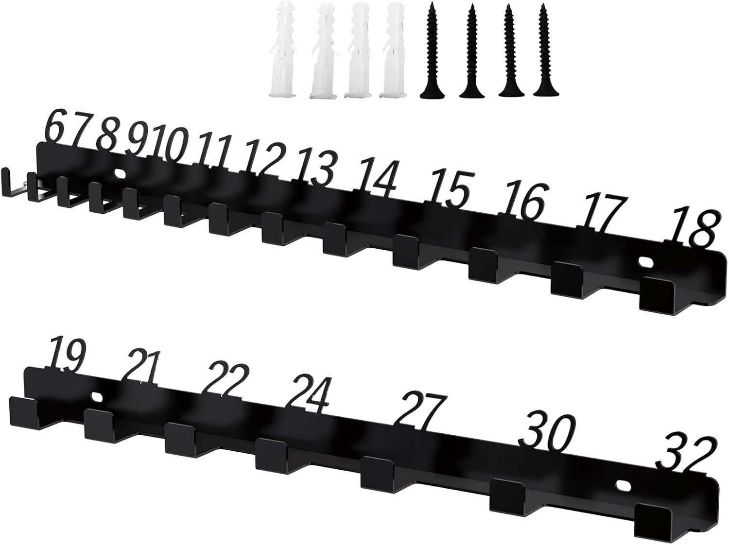  Générique Porte-Clés Pour Clés À Molette - Organisateur Mural Pour Clés À Molette,Crochets Muraux Pour Le Garage Et L Atelier | Pour Abri, Camion, Fourgon, Jardin, Magasin, Mécanicien, Cour E