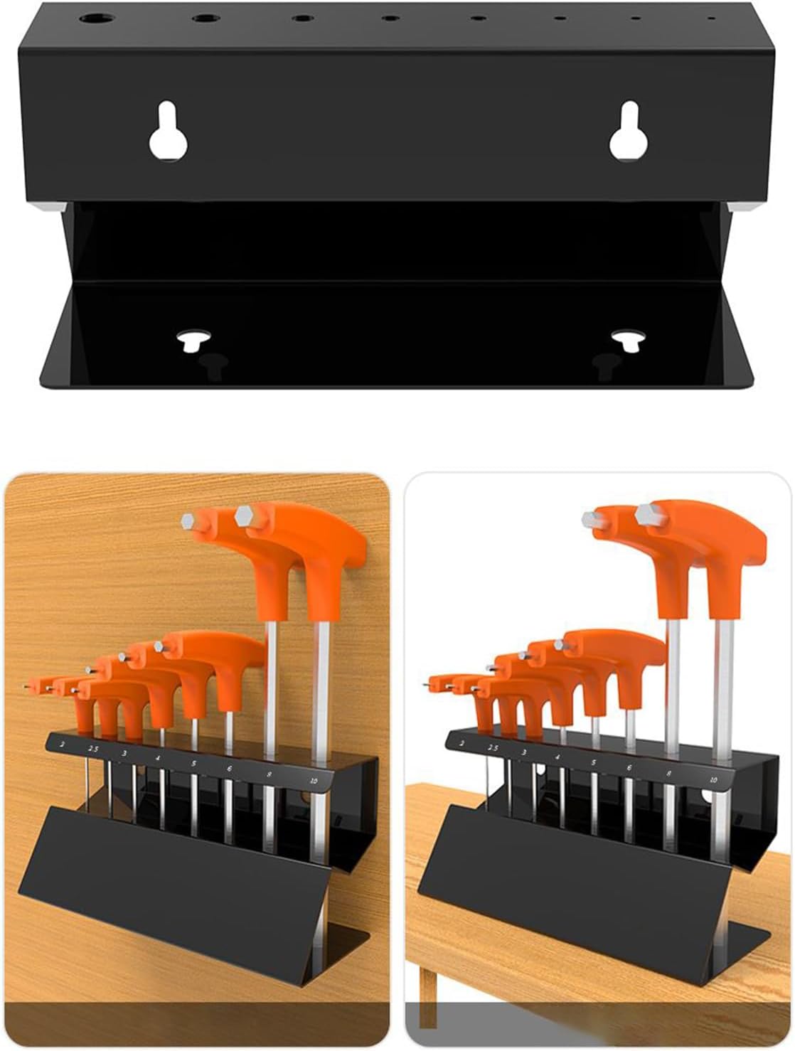 GENERIC Porte-clé | Support Mural En Acier Inoxydable Pour Clés Verticales, Porte-outils Hexagonaux Pour économiser De L'espace Pour Garage, Atelier, Dortoir, Maison, Salon