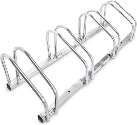  Relaxdays Râtelier 4 Vélos Système Range-vélo Support Pour Vélos HxlxP: 26 X 100 X 32 Cm VTT Bicyclette Acier Fixation Au Sol Ou Au Mur Intérieur Extérieur